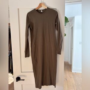 KOTN olive green long sleeve tshirt dress, M